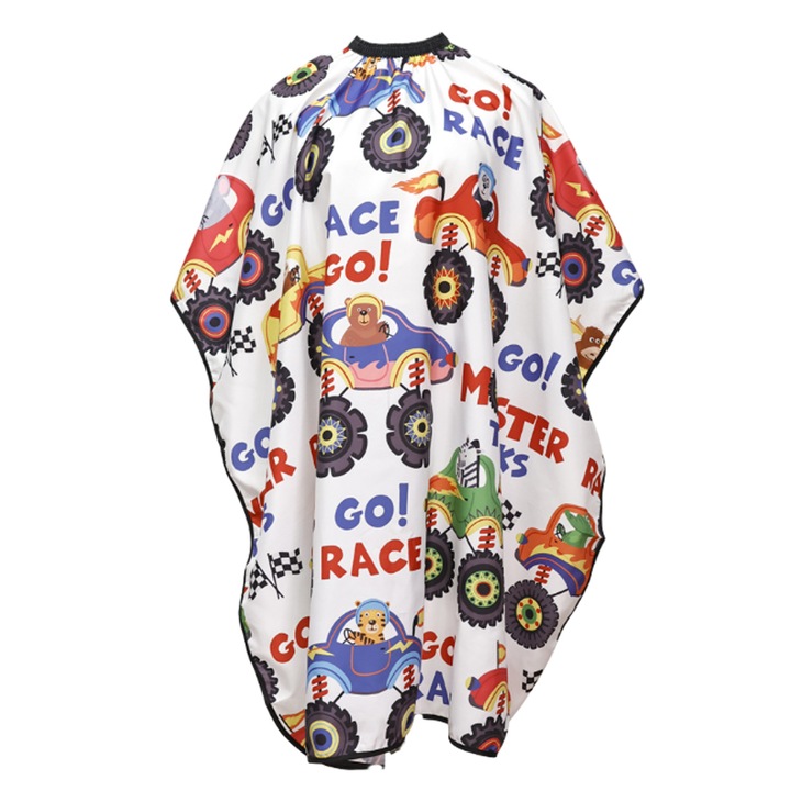 Pelerina de tuns pentru copii, Poliester, 140x102 cm, Multicolor