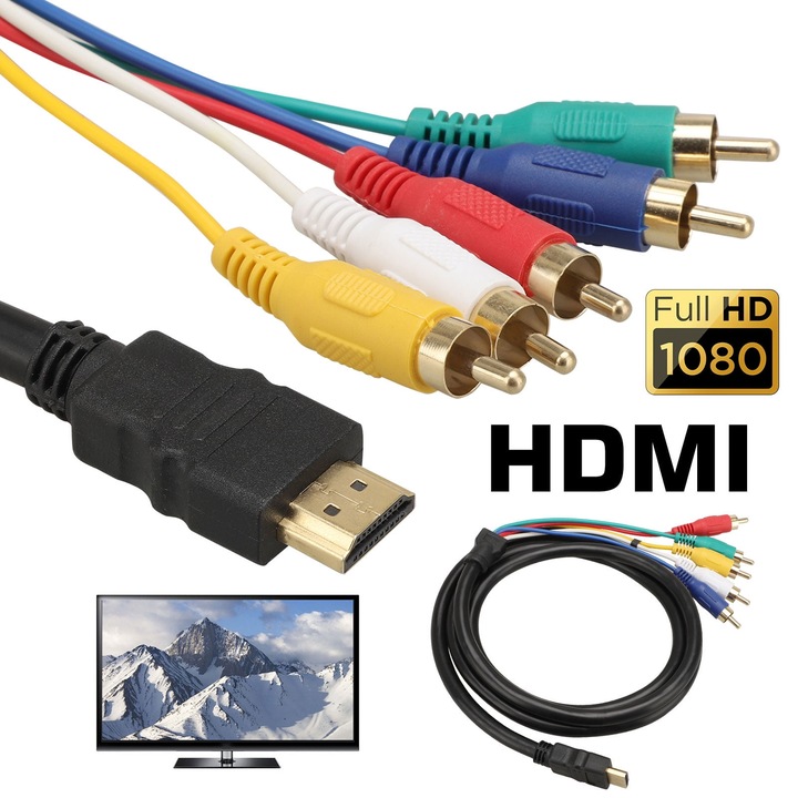 HDMI-RCA kábel, Enforose, nagyfelbontású eszközökhöz, 1,5 m