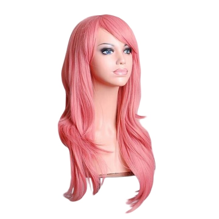 Peruca lunga ondulata, AMRINUGL, 70cm, rezistenta la caldura, pentru cosplay, femei, fete