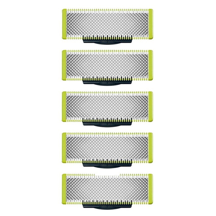 5 db Philips borotva utántöltő készlet, Tovbmup, polikarbonát, 14 állítható hosszúság, 7,2 x 4,4 cm, ezüst/zöld