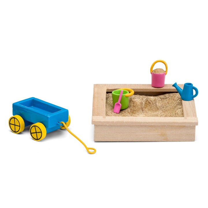 Babajáték készlet, Lundby, Fa, Mintás, Többszínű