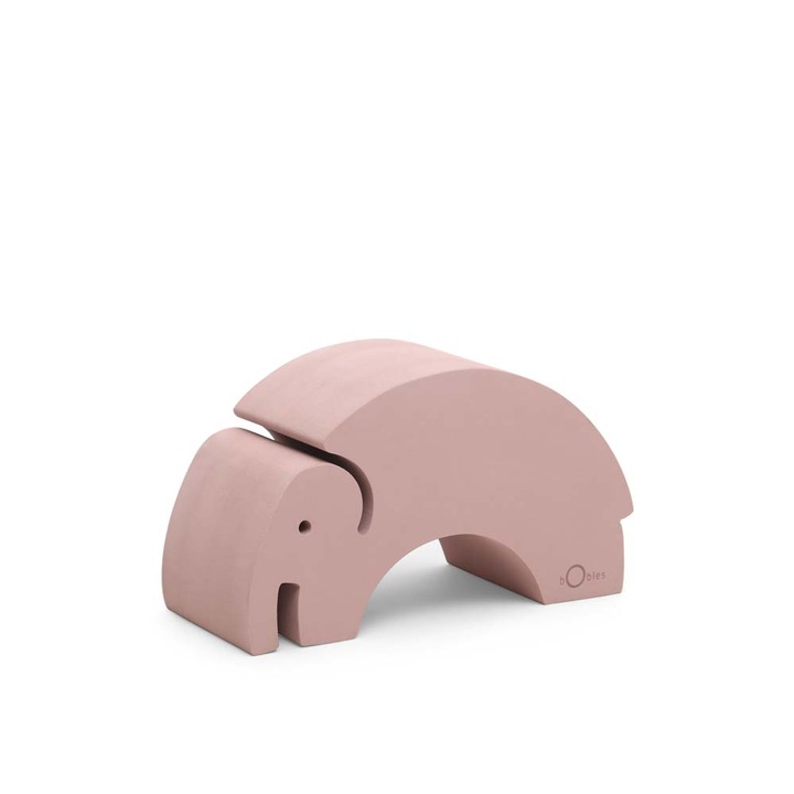 Jucărie senzorială pentru echilibru, bObles, Elefant S, roz vintage, 1 an, spumă EVA