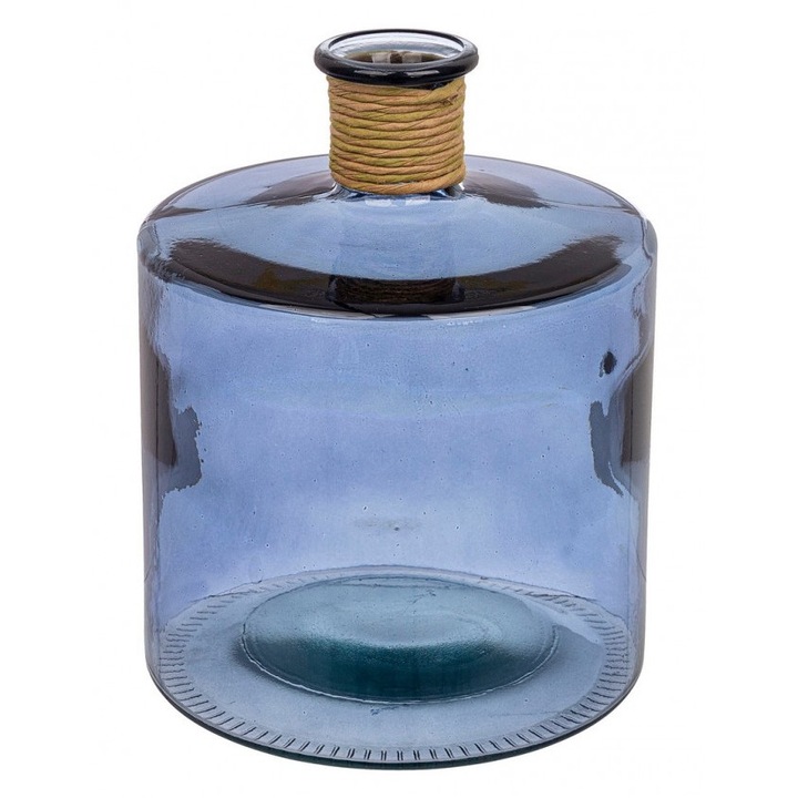 Vaza flori sticla albastra 41x21.5x27.5 cm