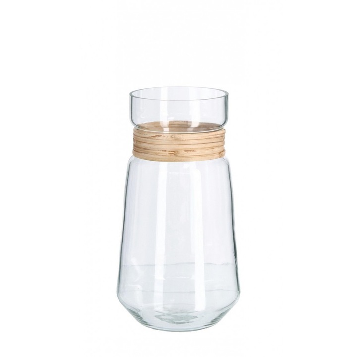 Vaza flori sticla ratan 12x24 cm