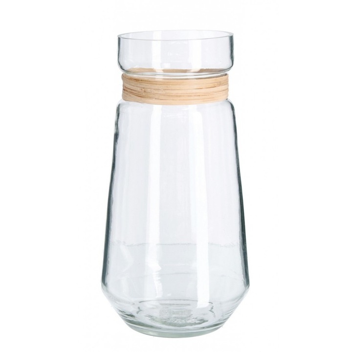 Vaza flori sticla ratan 15x28 cm