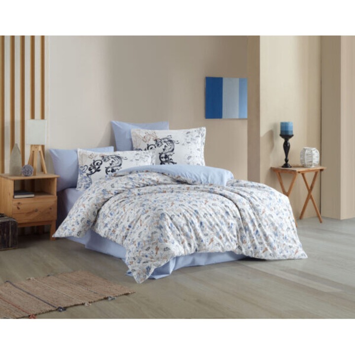 Lenjerie De Pat Bumbac 100% Poplin HOBBY - Baby Blue