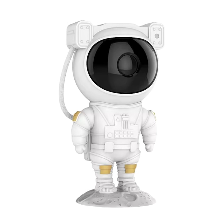 Lampa proiector, in forma de astronaut, cu LED, proiecteaza pe perete o galaxie, fascicul larg de 230°, poate ilumina o intreaga camera, oprire automata - ASTROCHAP