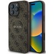 Husa de protectie Guess Leather 4G Colored Ring MagSafe pentru iPhone 16 Pro Max, Maro