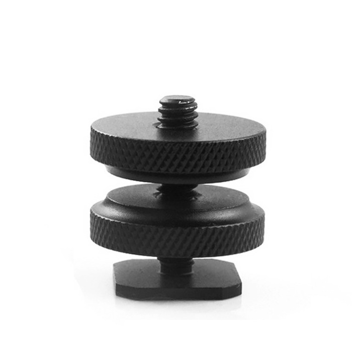 Блиц адаптер с 1/4 винт за монтаж с два моста за фото, видео, Gopro, insta360, DJI, Sjcam, универсални камери