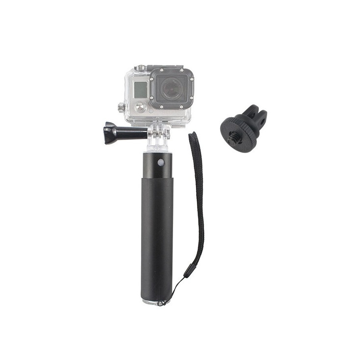 Селфи стик, 15-48,6 см, с ръкохватка За GoPro камери Hero 1 2 3 + 4 5 6 7 8 9 10 11 12 Session Mini Max, insta360 One X, DJI Action, SJcam, Universal, Phone