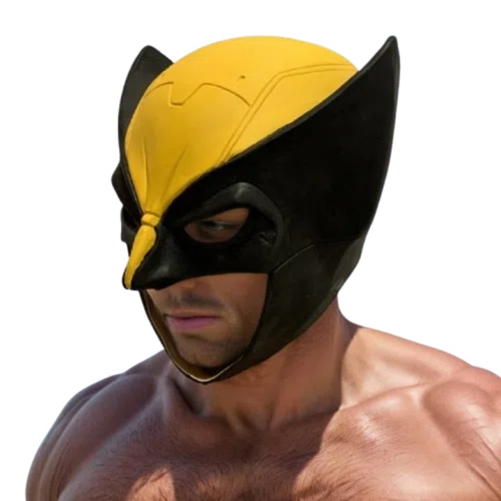 Masca Halloween, Jumatate Fata, Latex, Galben, 20x10x8cm