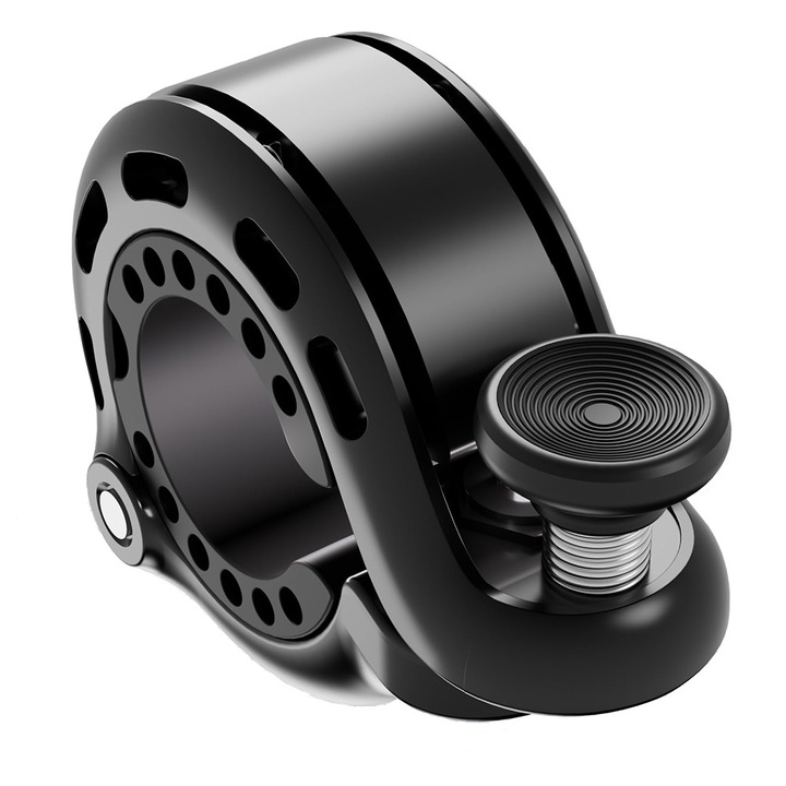 Kerékpár csengő, Vaxiuja, mini, 110 dB, kormánnyal kompatibilis 22-31,8 mm, fekete Kerékpár csengő, alumínium ötvözet, mini csengő 110 DB Loud, Vaxiuja, kerékpárhoz MTB Mountain Bike, kormány 22-31,8 mm, fekete