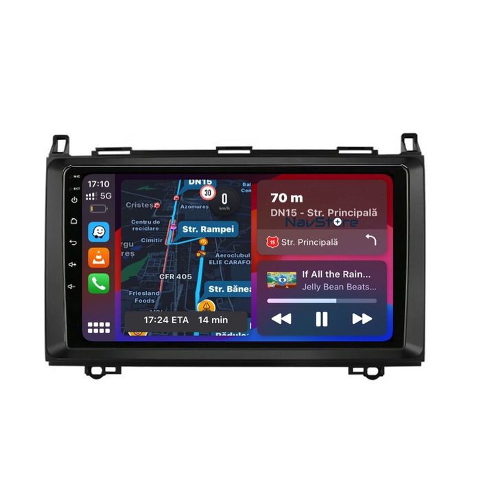 Navigatie Android Dedicata ®️NavStore Mercedes Benz Vito, Sprinter, Viano, B200, A, B Class (2005-2012), 9Inch, 4Gb Ram, 64Gb Stocare, Bluetooth, WiFi, Carplay