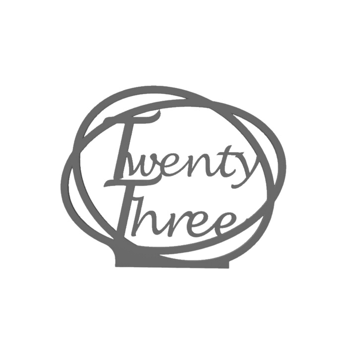 Сватбена украса за маса, "ДВАДЕСЕТ И ТРИ", зала за събития, 163 X 202 mm сребро