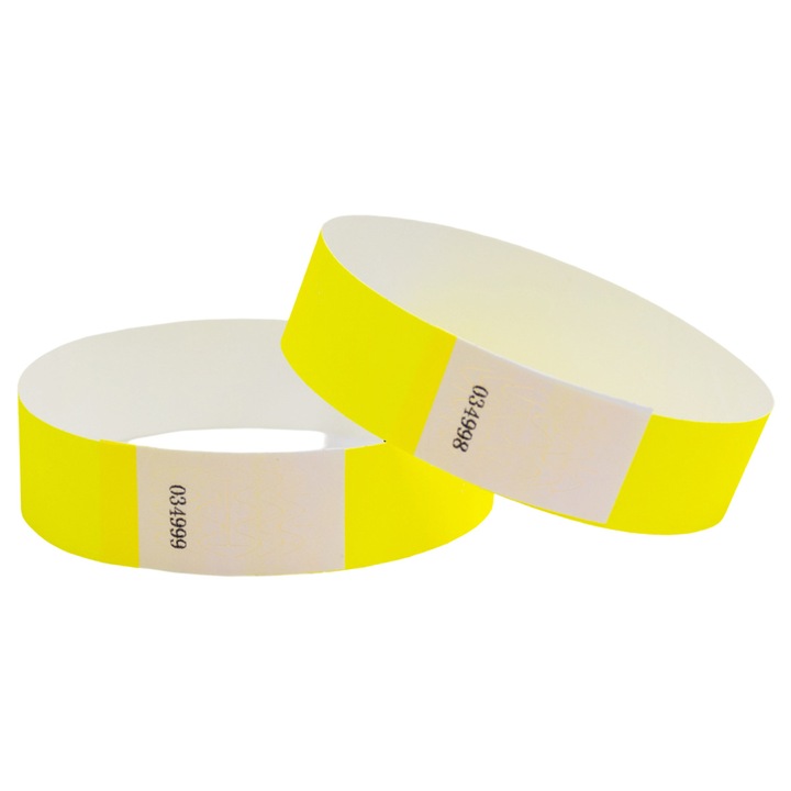 Идентификационни гривни, Enforose, комплект 600 бр., жълти, 25x1.9 см