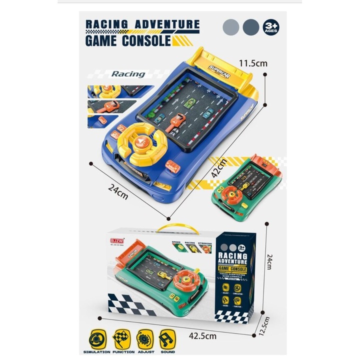 OEM Autóverseny szimulátor, interaktív játék kormánykerékkel, tele kalanddal