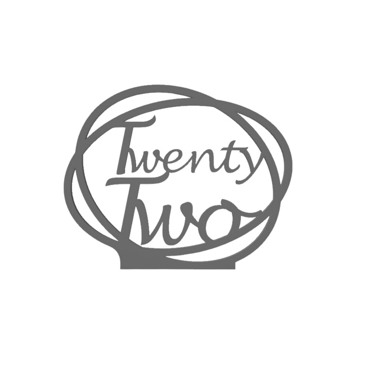 Сватбена украса за маса, "ДВАДЕСЕТ И ДВЕ", зала за събития, 163 Х 202 мм сребро