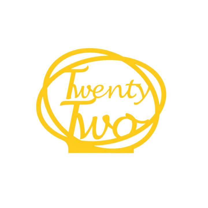 Сватбена украса за маса, "ДВАДЕСЕТ И ДВЕ", зала за събития, 163 X 202 mm жълто