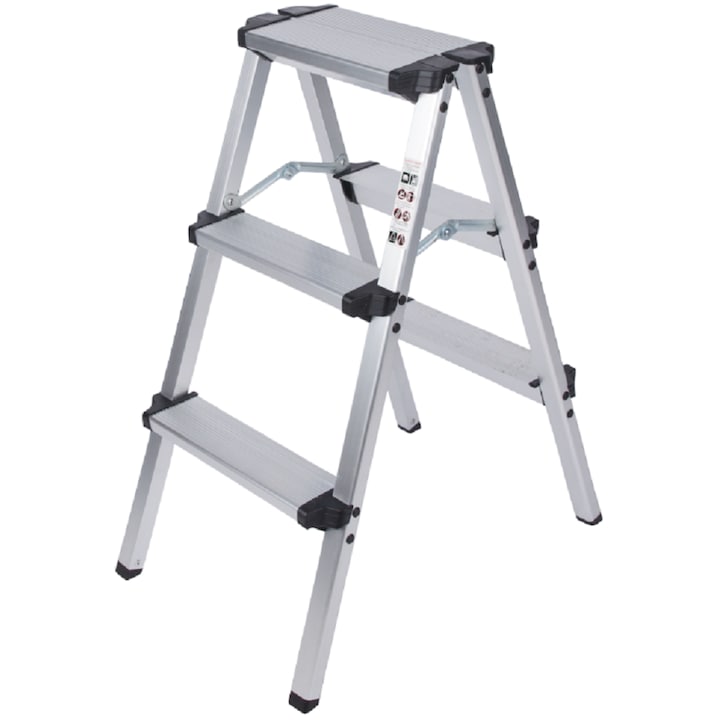 Scara Dubla din Aluminiu ETS, 3 trepte, inaltime 73 cm