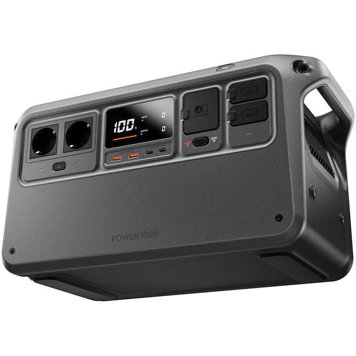 Statie de alimentare portabila DJI Power 1000, 1024 Wh, AC out 100-120/220-240V, max out 2400W, Out: 2x USB-A, 2x USB-C, 1x SDC, 1x SDC Lite, IN: AC, SDC, SDC Lite