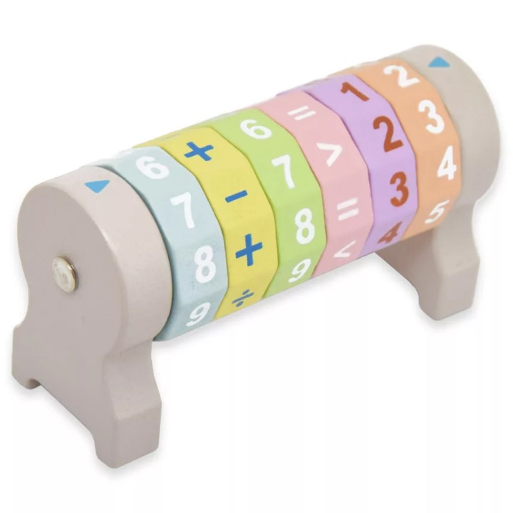 Puzzle educativ pentru aritmetica, cilindru rotativ, 12 cm, E-Toy®