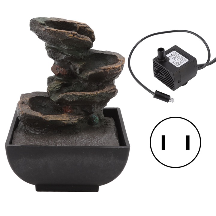 Настолен фонтан от смола TNEAYWHE, 4 нива, LED, 110V