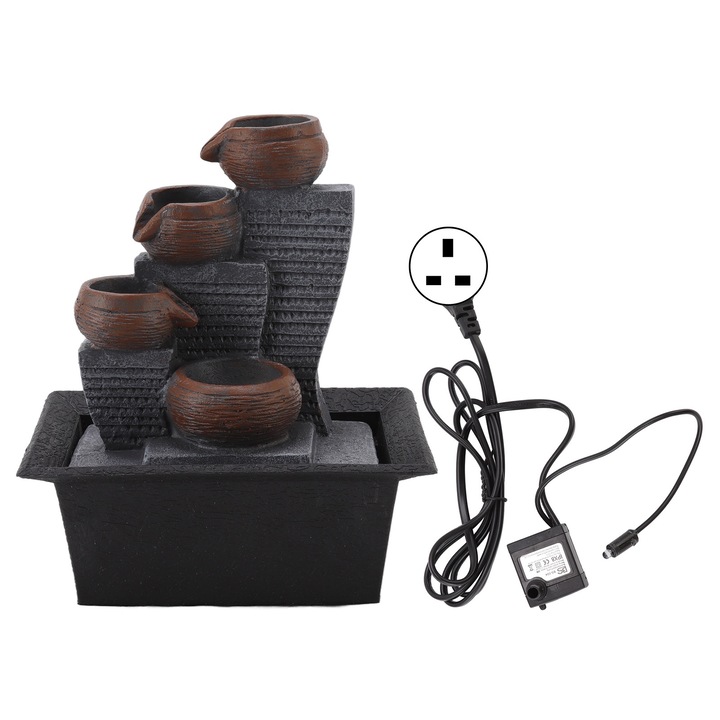 Настолен фонтан с цветна светлина, TNEAYWHE, украса за бюро, 220-240V