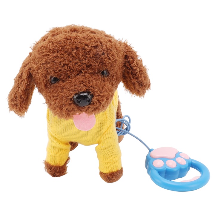 Плюшено куче с въже, интерактивно, електрическо, за деца над 4 години