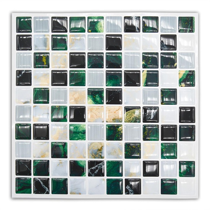 5 darab 3D mozaik csempe matrica, öntapadós PVC falmatrica, csempe matrica, otthoni konyhába 20x20cm DJ1006