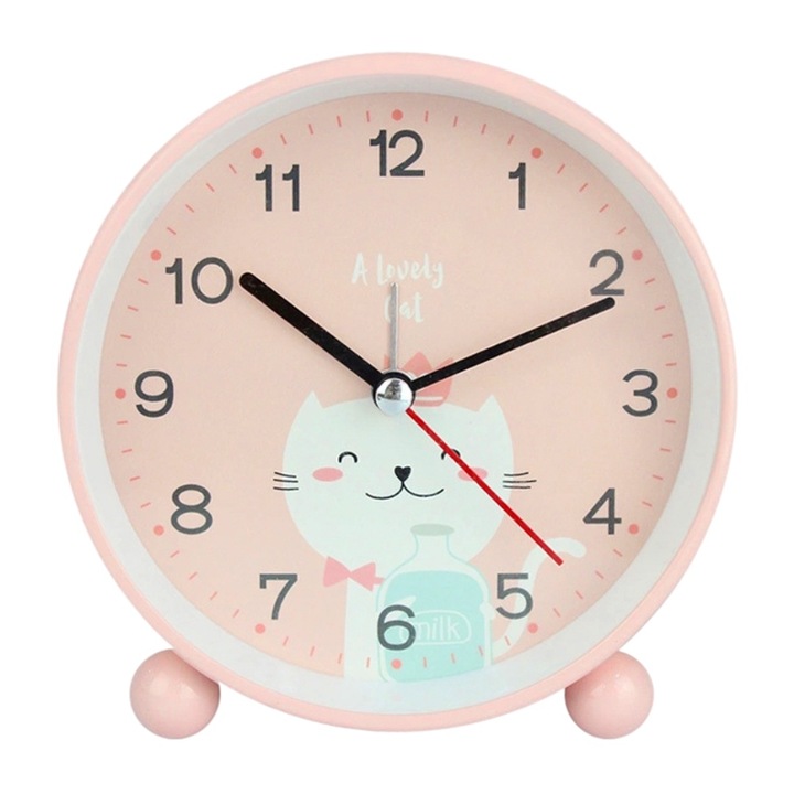 Jormftte gyermek ébresztőóra, aranyos design, éjszakai fény, 3 hüvelykes, nem ketyeg