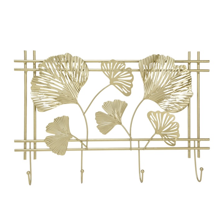 Jormftte fali akasztó Gingko design prémium fém, elegáns, tartós