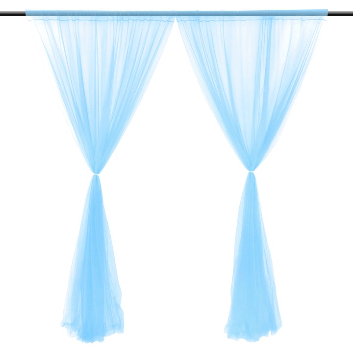Jormftte függönyök, 1.5x3m, poliészter anyag, világoskék színű