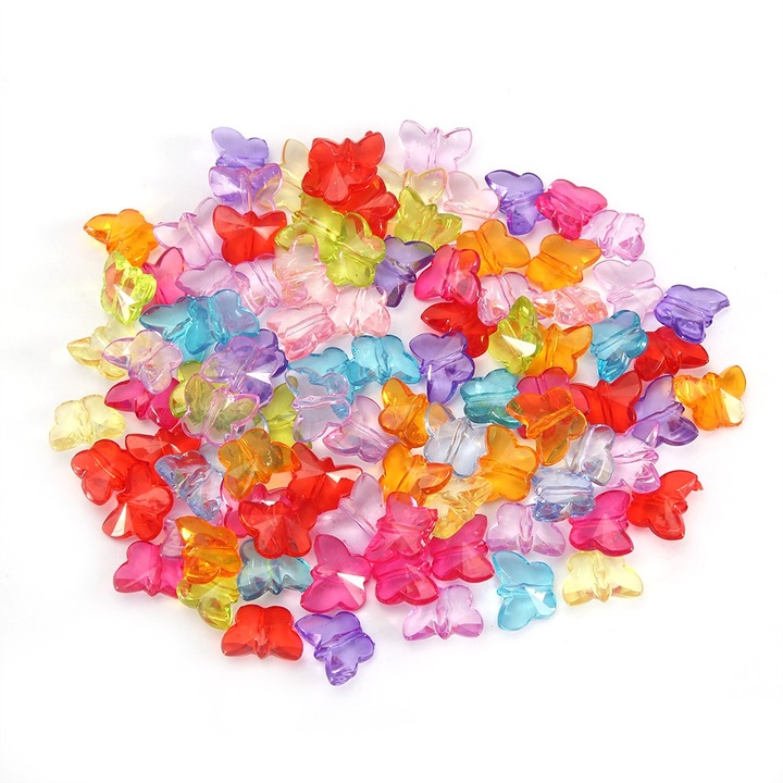 Set 100 db átlátszó akril kristály dekoráció, Jormftte, többszínű, asztalra és telefontokra
