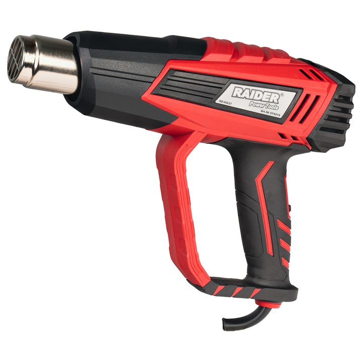 Pistol aer cald 2000W, 2 trepte, temperatura reglabila, 5 accesorii in valiza