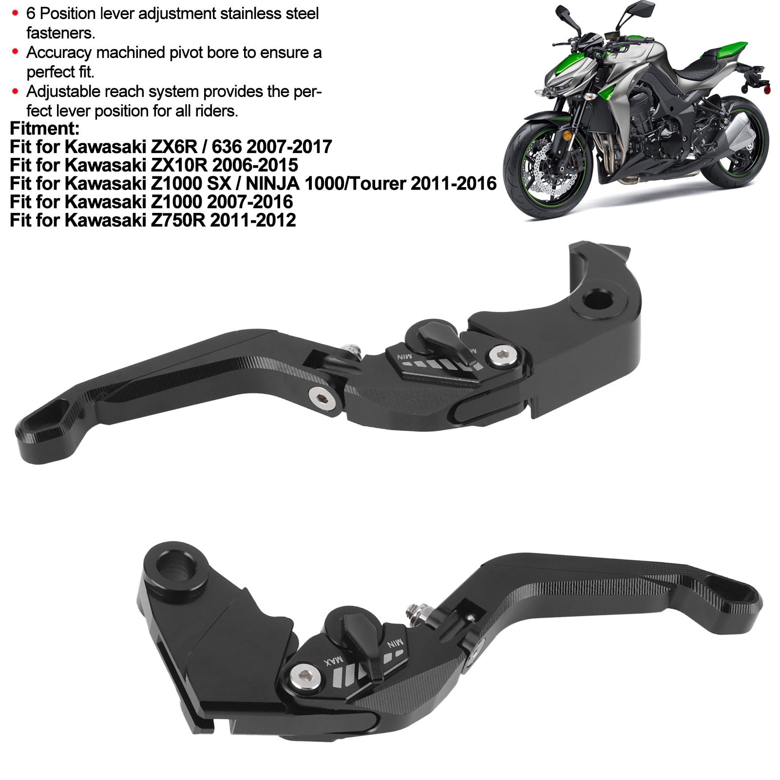 Set Manete Ambreiaj si Frana Moto Bizaical, Aluminiu, Negru