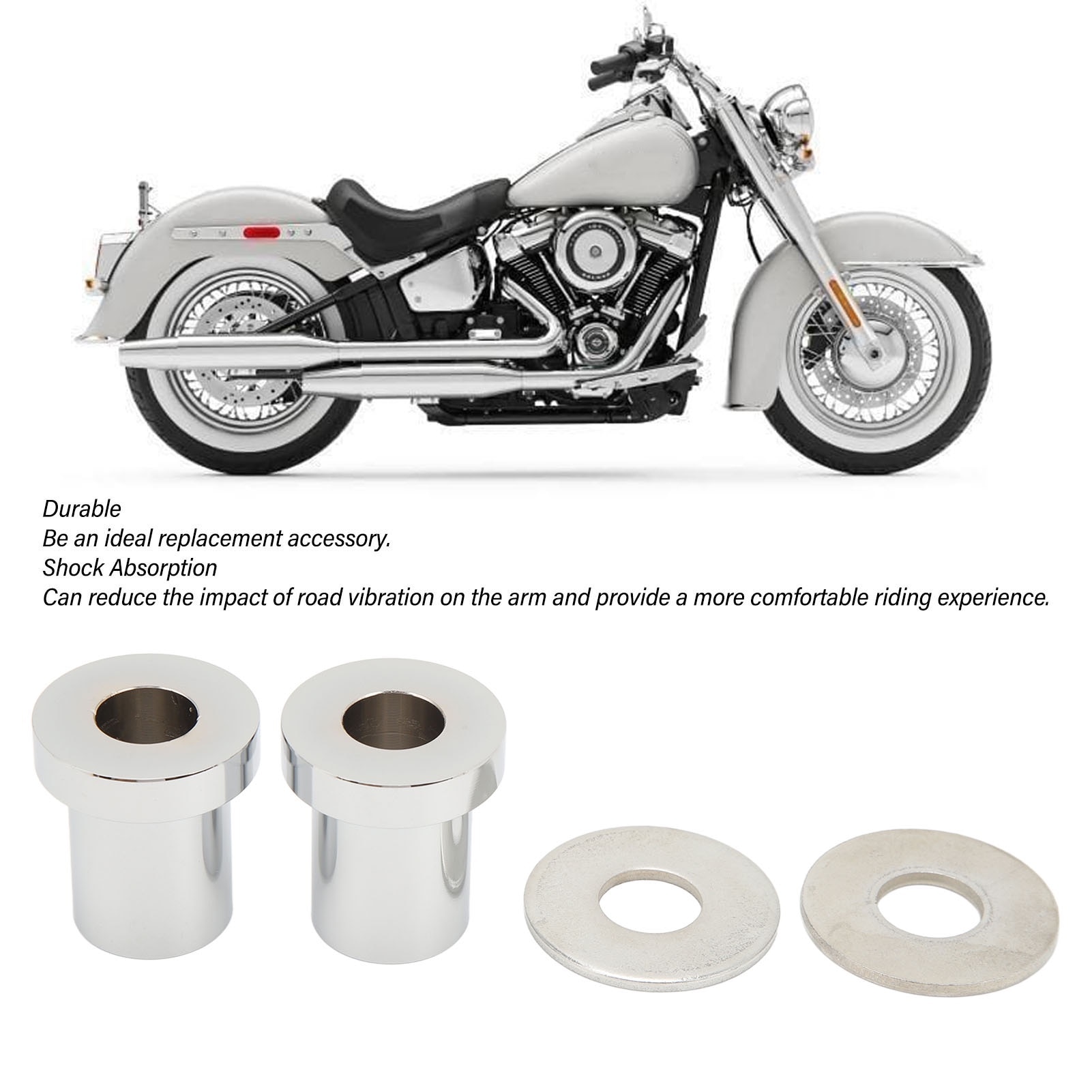 Set 2 bucse amortizor ghidon KkvoGmle, aluminiu, crom, pentru