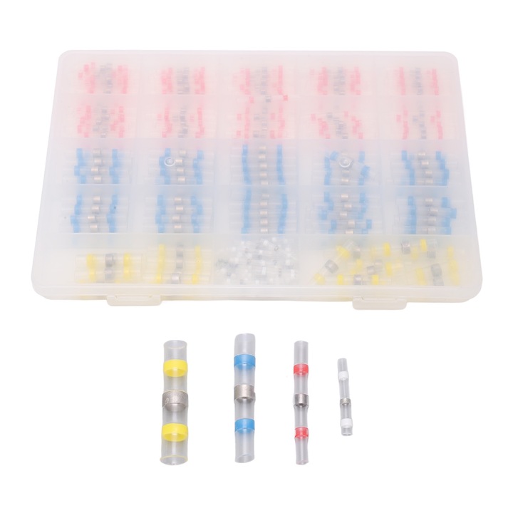 Комплект 270 бр. термосвиваеми накрайници, Enforose, многоцветни, кутия за съхранение