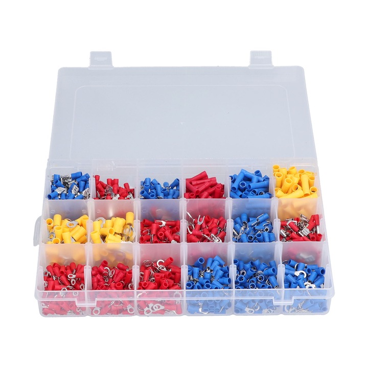 Комплект електрически клеми Enforose, 1200 броя, PVC, многоцветен