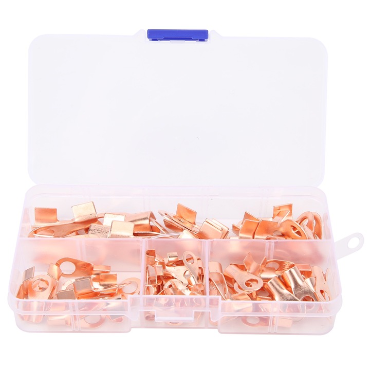 Комплект 80 бр. медни кабелни накрайници, OT конектори, различни размери