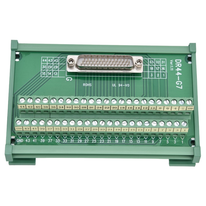 Bloc terminal DR44-G7, Enforose, PCB, cupru, 0.8A/pin, 60V, dimensiuni compacte