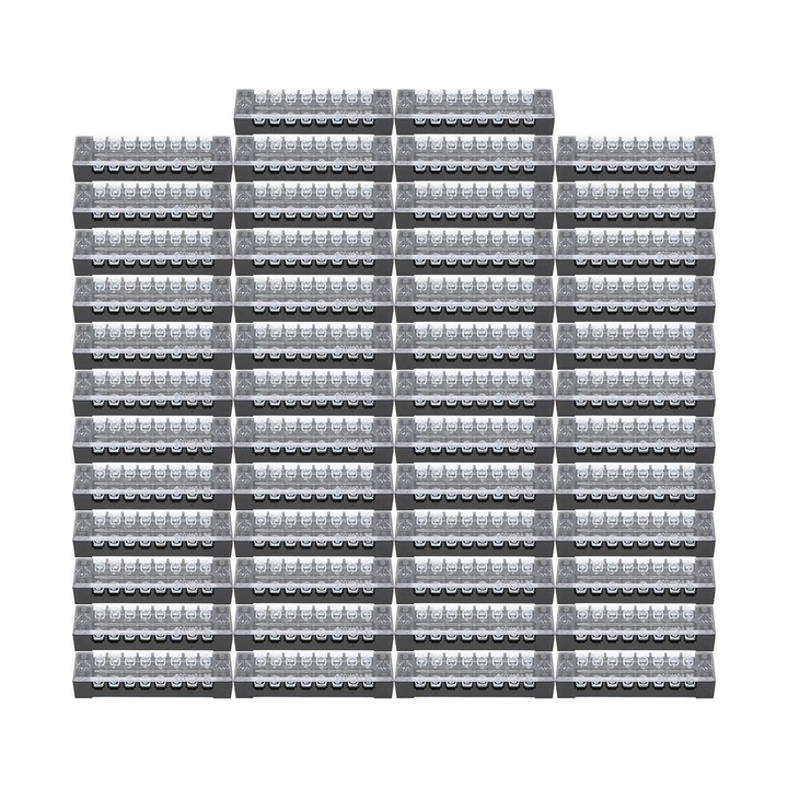 Клемен блок Enforose TB-1508L, 8 секции, 15A, 600V, ABS, комплект 50 броя