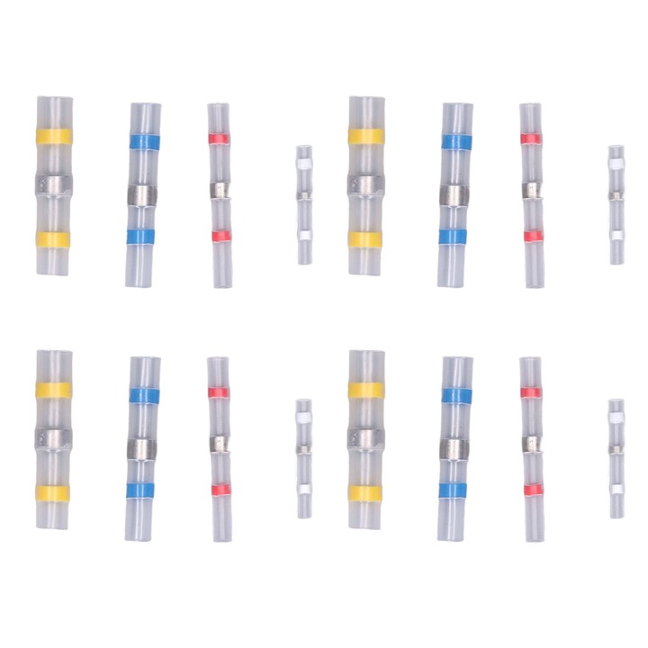 Комплект 50 бр. термосвиваеми конектори за проводници Enforose, 4 цвята, водоустойчиви