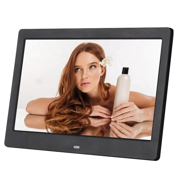 Цифрова фоторамка 10 инча LCD, резолюция 1024 x 600, 16:9, Dare4U, Капацитет за съхранение 16GB, SD карта, USB, Аудио изход, с фонова музика, автоматично възпроизвеждане, цвят Черен