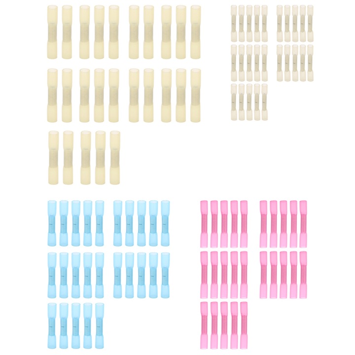 Set 100 buc. Terminale termocontractabile Enforose, BHT5.5 galben, BHT2 albastru, BHT1.25 rosu, BHT0.5