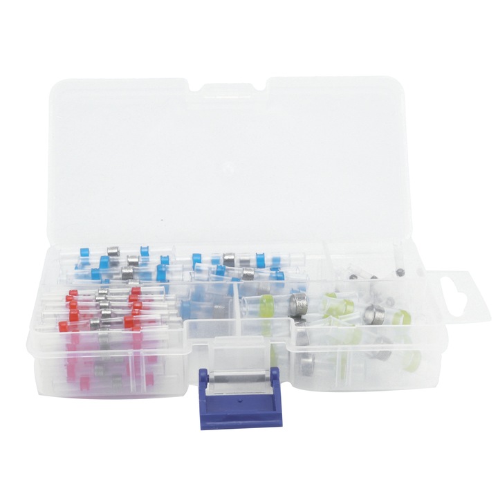 Set 100 conectori cap la cap termocontractabili, Enforose, multicolor, rezistenti la apa, dimensiune 100x100mm