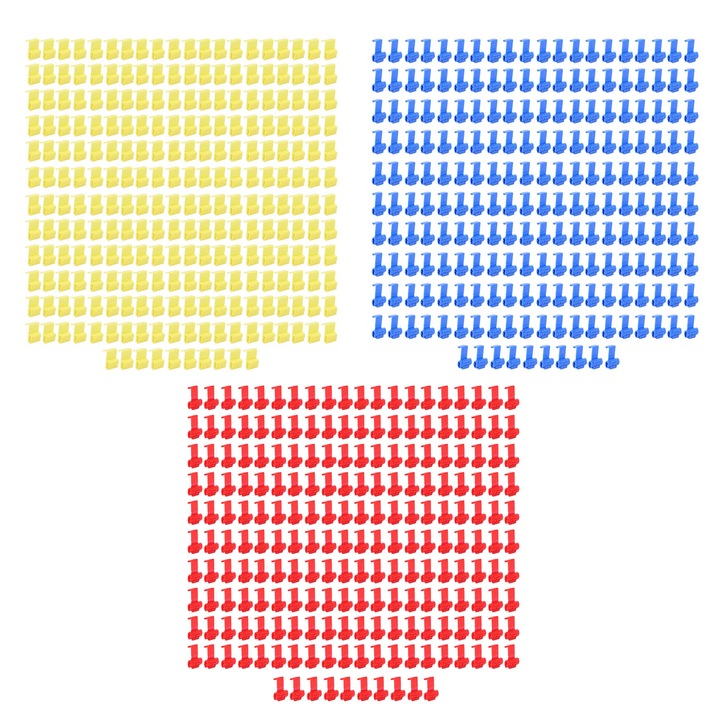 Set 210 buc. conectori pentru fire de blocare, Enforose, rosu, albastru, galben, 19.3x32mm, 19.7x32mm