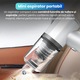Mini hordozható autós porszívó, BRAGUS, 2400mAh akkumulátor, 9000Pa, 120W, 30 perc üzemidő, 2 az 1-ben szívó-fújó funkció, porszívózás, felfújás, erős szívóerő, LED, újrafelhasználható HEPA szűrő, 3 szűrő mellékelve, USB töltés, fehér