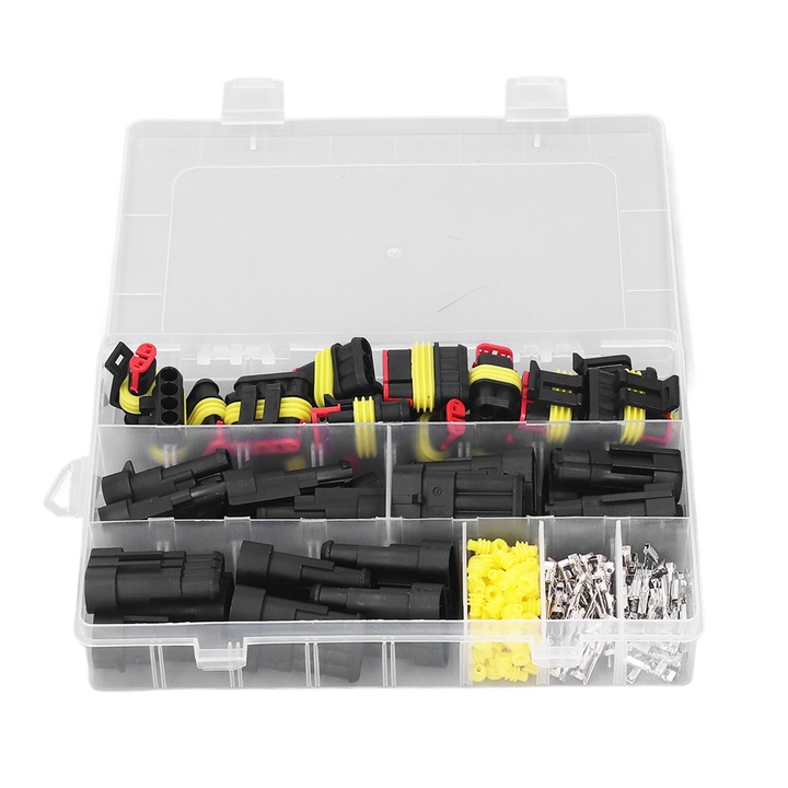 Kit de mufe pentru conectori auto impermeabili, sortiment de conectori pentru masina cu terminale