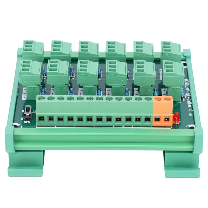 Bloc de terminale 3 fire 12 canale Card de captare sina DIN Comanda comutator NPN PNP KP12LGtherC