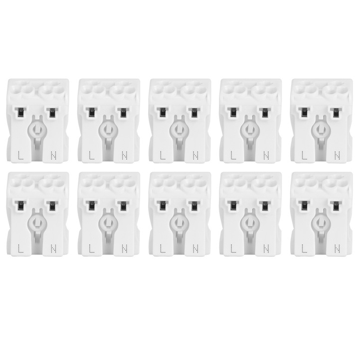 10 buc Conector de cablu electric cu bloc terminal cu arc rapid de tip Push-in 923-2P